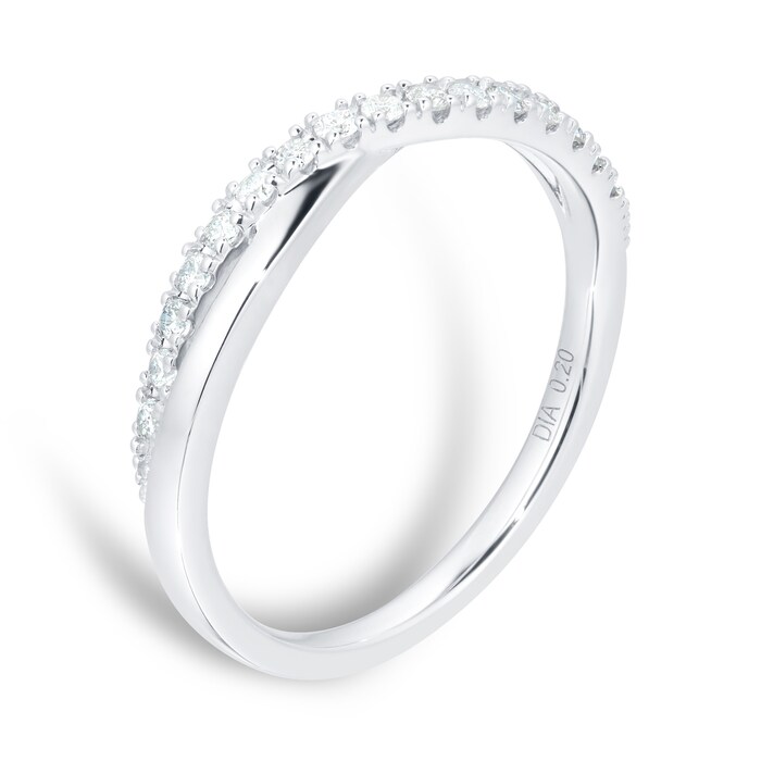 Goldsmiths 18ct White Gold 0.20ct Diamond Twist Eternity Ring