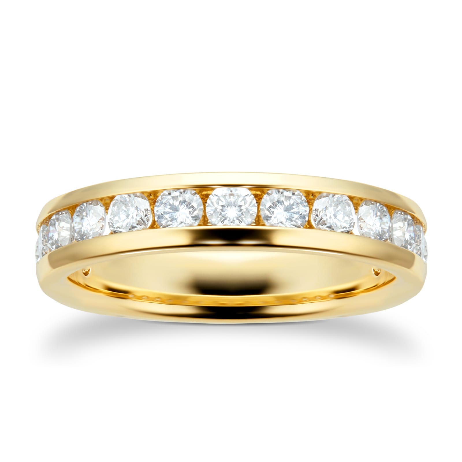 18ct Yellow Gold 0.80cttw Channel Set Eternity Ring - Ring Size L