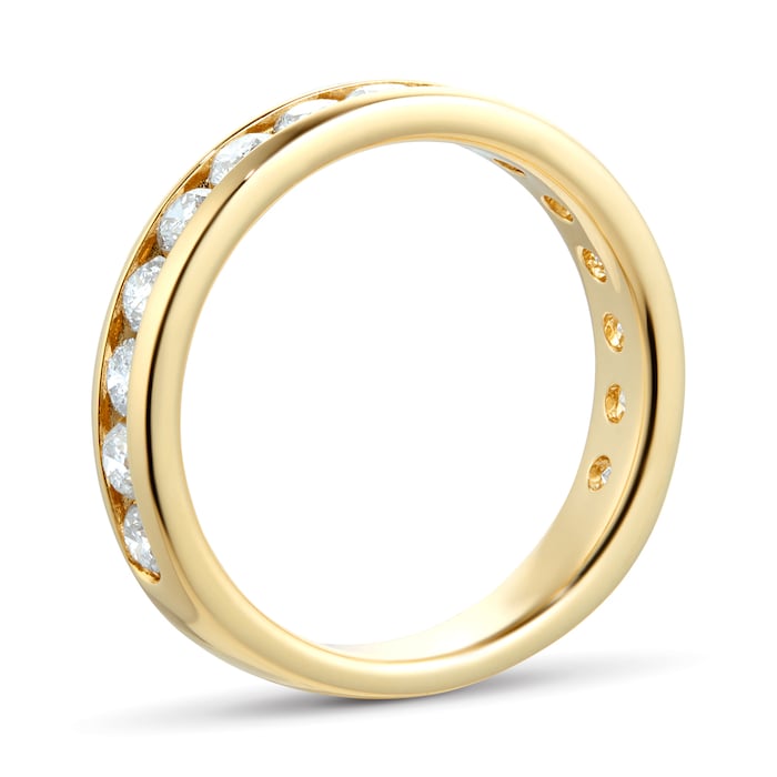 Goldsmiths 18ct Yellow Gold 0.80cttw Channel Set Eternity Ring