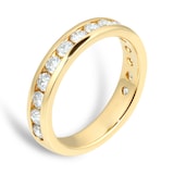 Goldsmiths 18ct Yellow Gold 0.80cttw Channel Set Eternity Ring