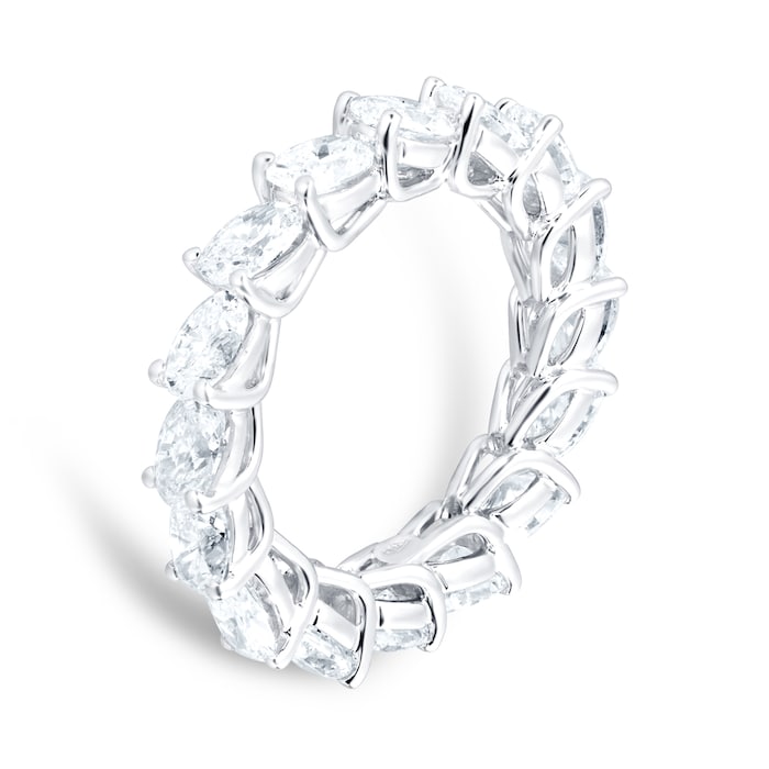 Mappin & Webb 18ct White Gold 5.81ct Oval Cut Full Eternity Ring