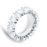 Mappin & Webb 18ct White Gold 6.33ct Pear Cut Diamond Eternity Ring