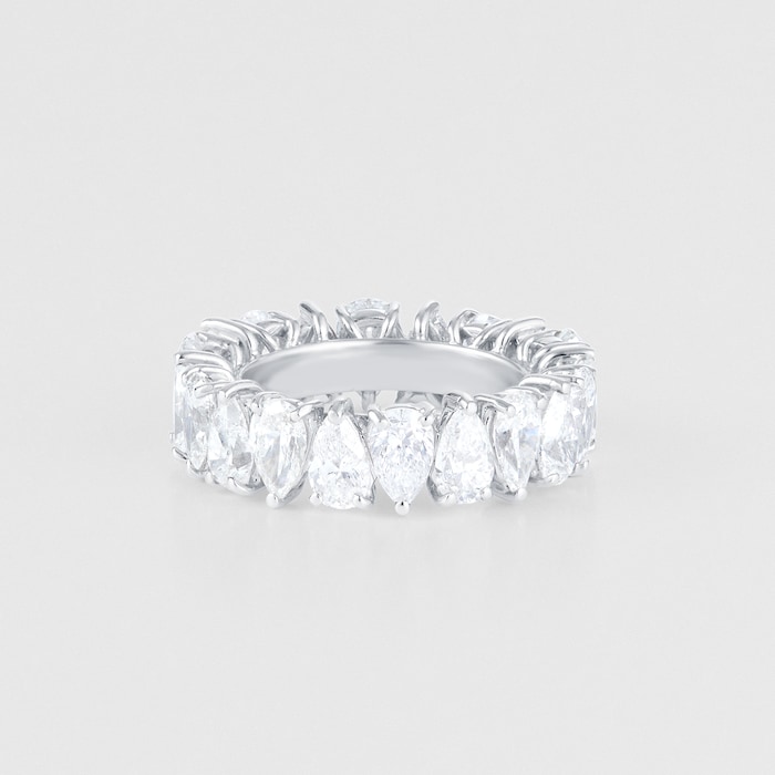 Mappin & Webb 18ct White Gold 6.33ct Pear Cut Diamond Eternity Ring - Ring Size K