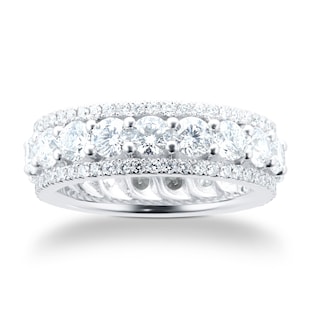 Mappin & Webb 18ct White Gold 4.42ct Diamond 3 Row Eternity Ring