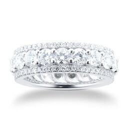 06506630 - 18ct White Gold 4.42ct Diamond 3 Row Eternity Ring