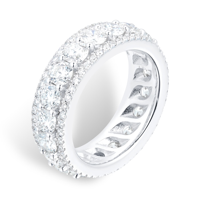 Mappin & Webb 18ct White Gold 4.42ct Diamond 3 Row Eternity Ring