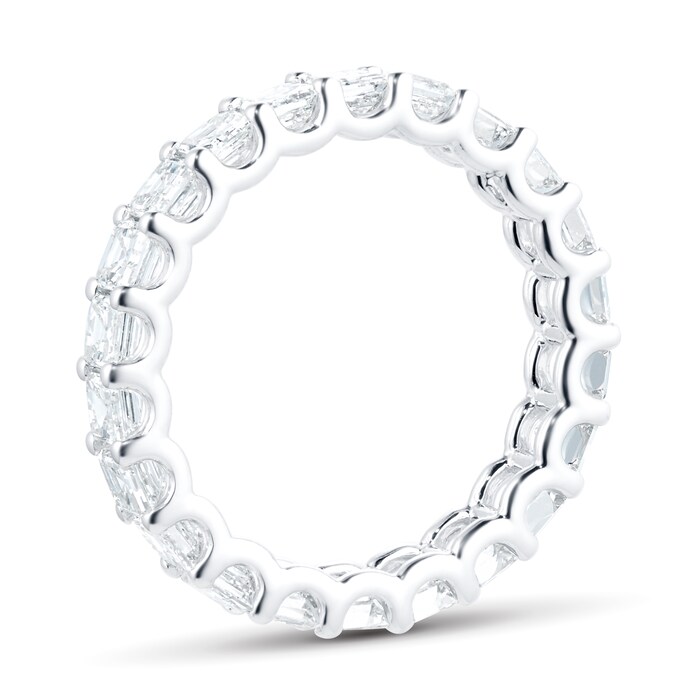 Mappin & Webb 18ct White Gold 2.73ct Asscher Cut Diamond Full Eternity Ring