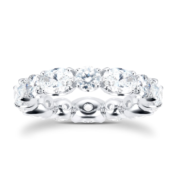 Mappin & Webb 18ct White Gold 4.37ct Oval & Round Cut Diamond Eternity Ring