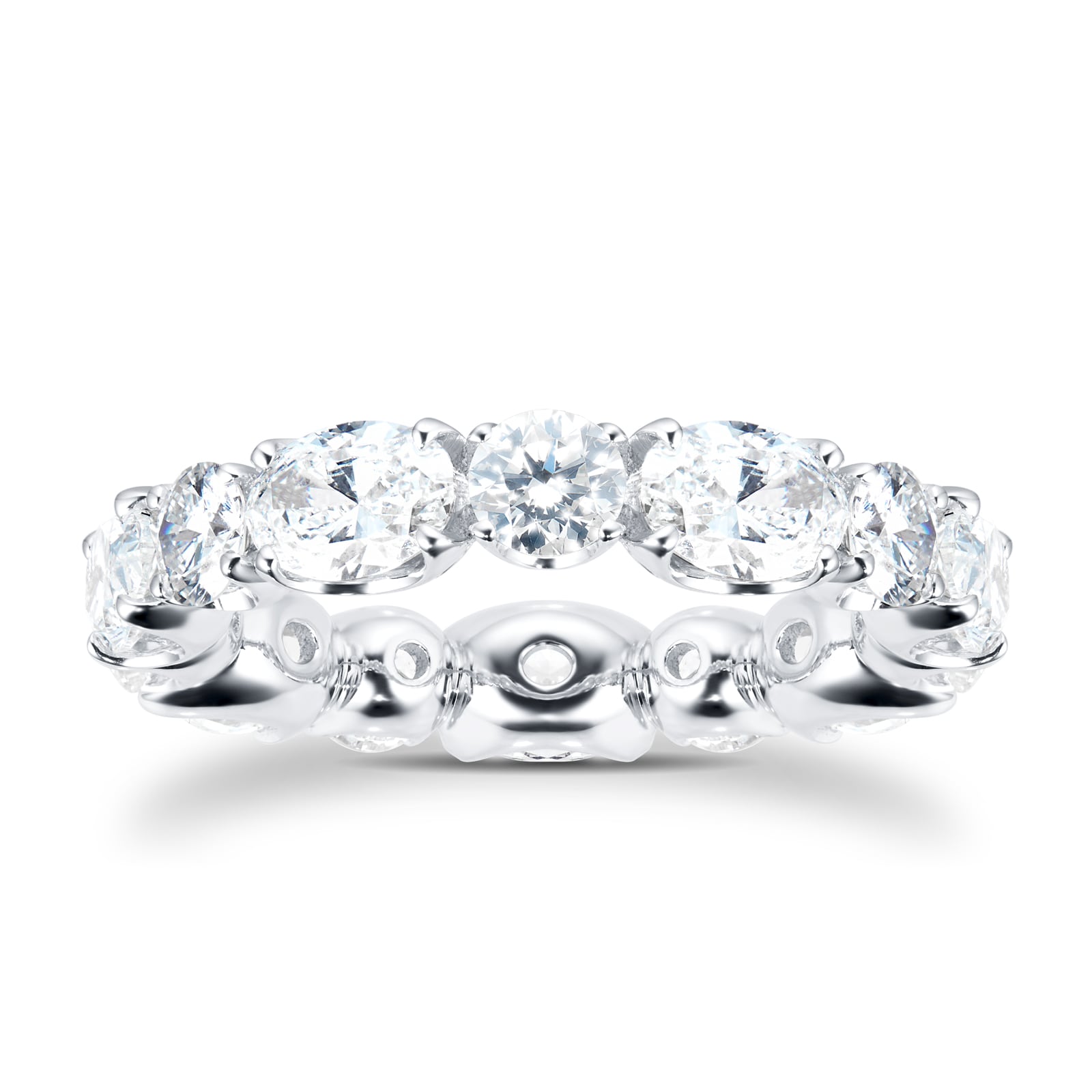 Mappin & Webb 18ct White Gold 4.37ct Oval & Round Cut Diamond Eternity Ring