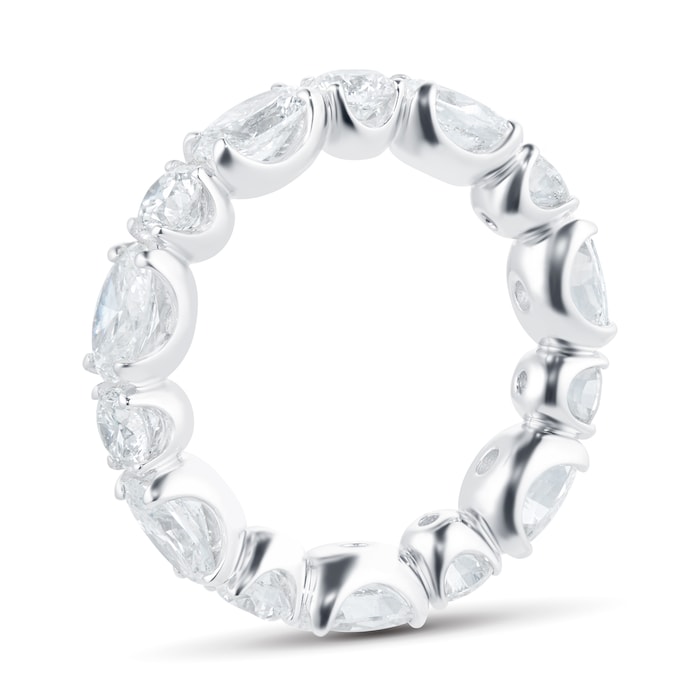 Mappin & Webb 18ct White Gold 4.37ct Oval & Round Cut Diamond Eternity Ring