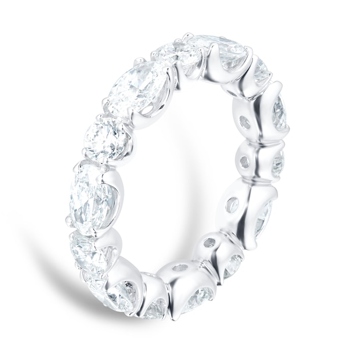 Mappin & Webb 18ct White Gold 4.37ct Oval & Round Cut Diamond Eternity Ring