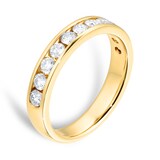 Goldsmiths 18ct Yellow Gold 0.70cttw Diamond 11 Stone Channel Set Eternity Ring