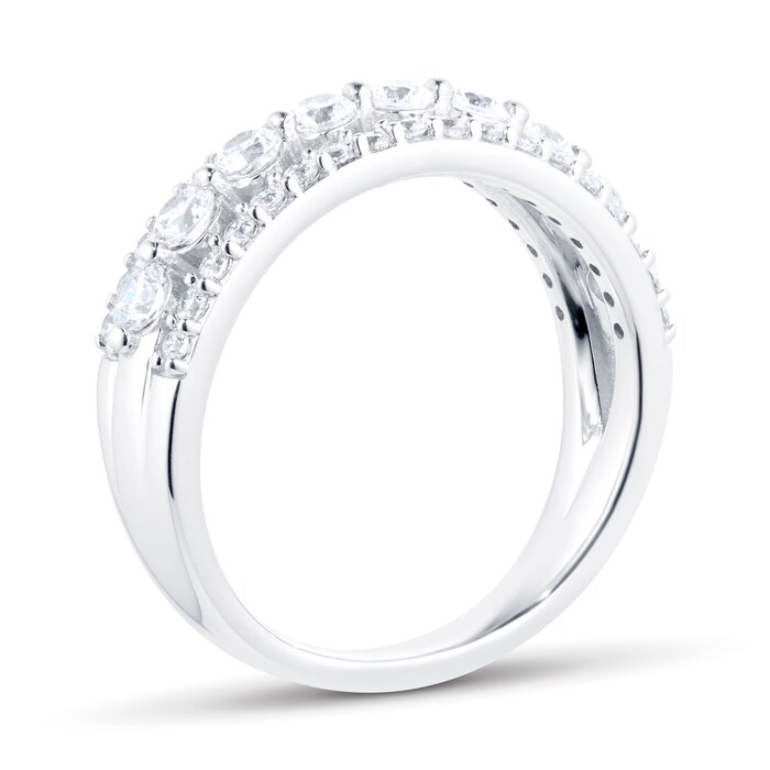 Goldsmiths 18ct White Gold 1cttw Diamond 3 row Eternity Ring