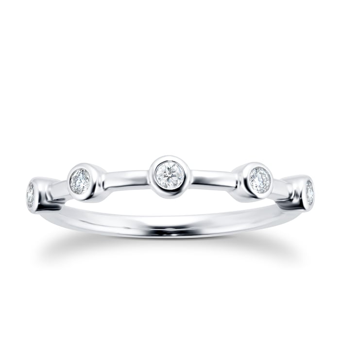 Goldsmiths 9ct White Gold 0.15cttw Diamond Bezel Set Eternity Ring