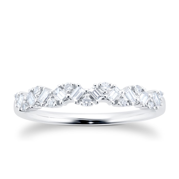 Goldsmiths 9ct White Gold 0.30cttw Diamond Mixed Cut Eternity Ring