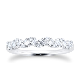 Goldsmiths 9ct White Gold 0.30cttw Diamond Mixed Cut Eternity Ring Goldsmiths 9ct White Gold 0.30cttw Diamond Mixed Cut Eternity Ring