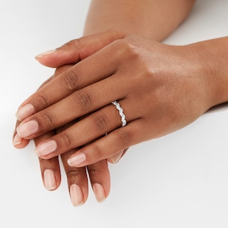 Goldsmiths 9ct White Gold 0.30cttw Diamond Mixed Cut Eternity Ring Goldsmiths 9ct White Gold 0.30cttw Diamond Mixed Cut Eternity Ring