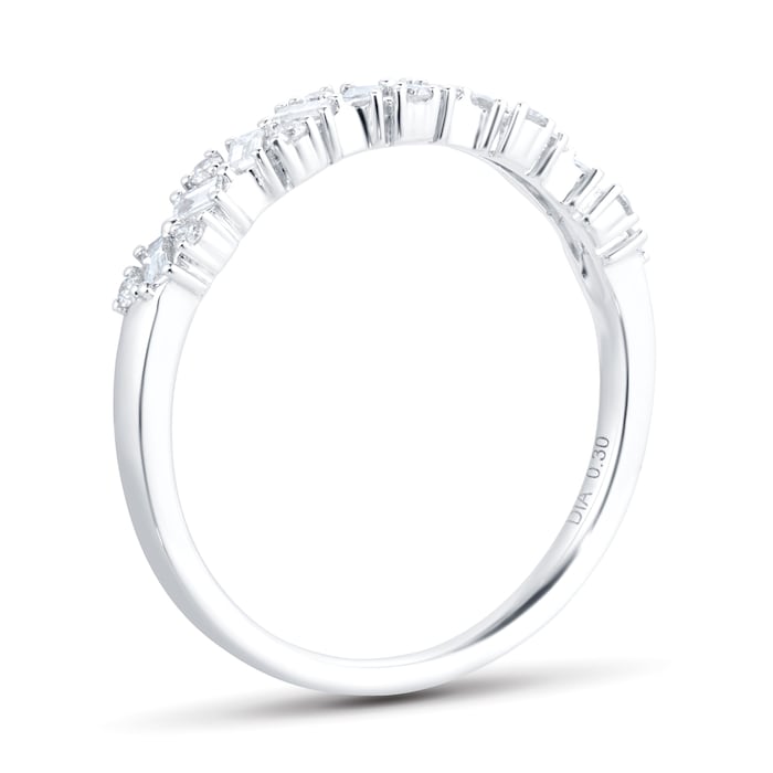 Goldsmiths 9ct White Gold 0.30cttw Diamond Mixed Cut Eternity Ring