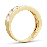 Goldsmiths 18ct Yellow Gold 1.00ct Diamond Channel Set Half Eternity Ring - Ring Size J