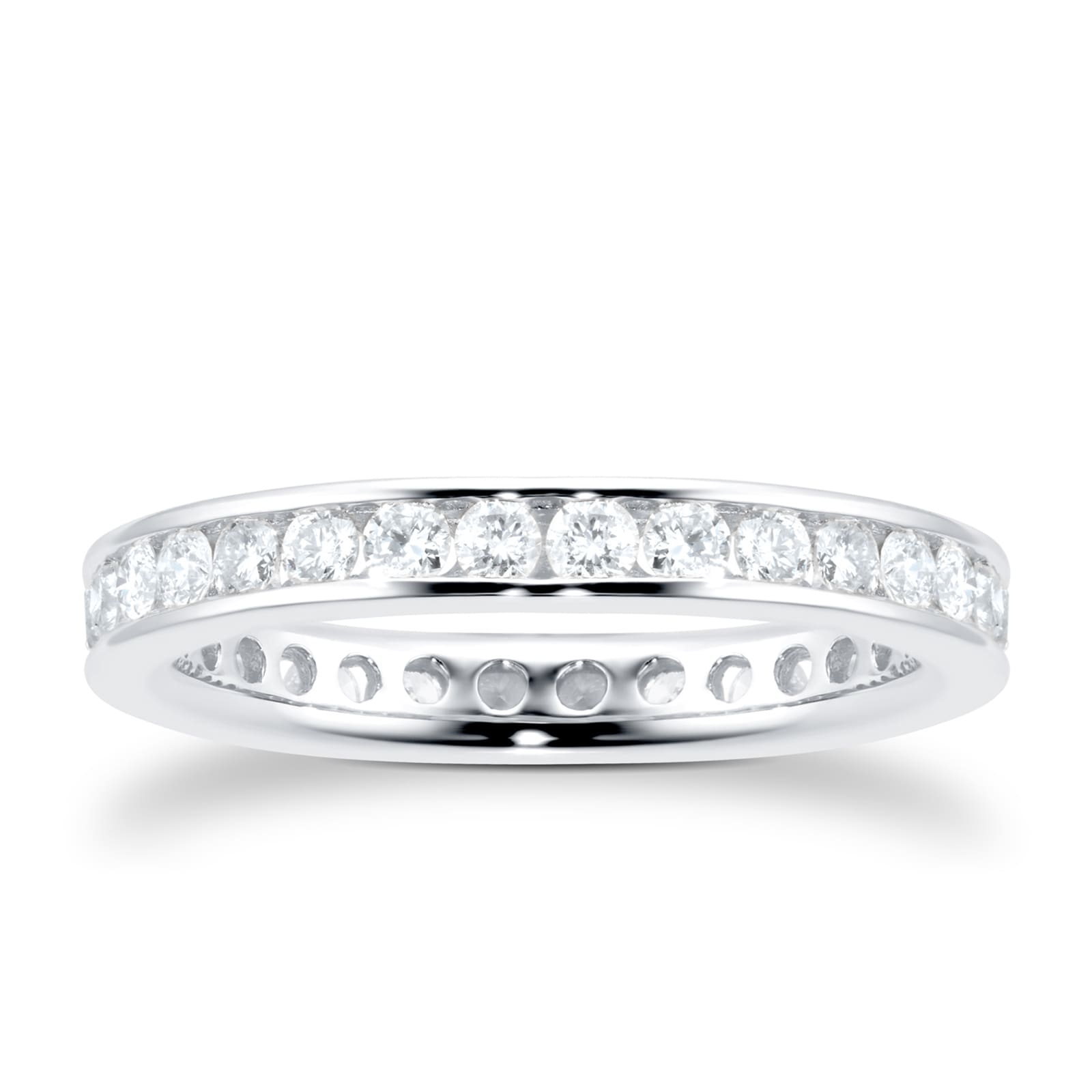 Goldsmiths 18ct White Gold 1.00ct Diamond Channel Set Eternity Ring Goldsmiths 18ct White Gold 1.00ct Diamond Channel Set Eternity Ring