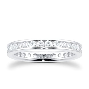 Goldsmiths 18ct White Gold 1.00ct Diamond Channel Set Eternity Ring