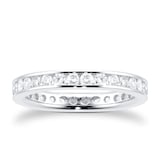 Goldsmiths 18ct White Gold 1.00ct Diamond Channel Set Eternity Ring - Ring Size O