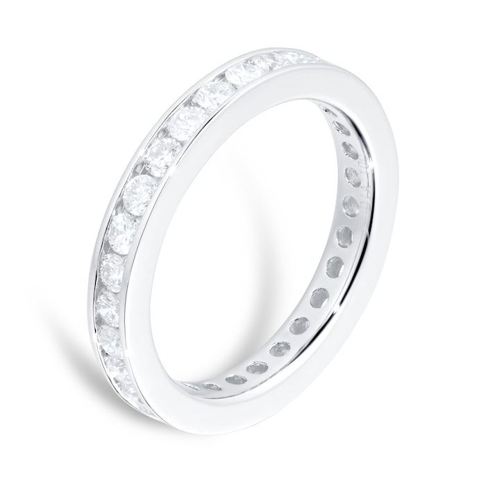 Goldsmiths 18ct White Gold 1.00ct Diamond Channel Set Eternity Ring