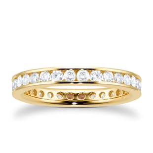 Goldsmiths 18ct Yellow 1.00ct Diamond Channel Set Eternity Ring