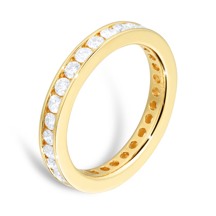 Goldsmiths 18ct Yellow 1.00ct Diamond Channel Set Eternity Ring