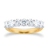 Goldsmiths 18ct Yellow Gold 1.00ct Diamond 7 stone Eternity Ring