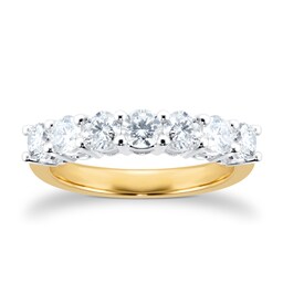 06506661100 - 18ct Yellow Gold 1.00ct Diamond 7 stone Eternity Ring - Ring Size J