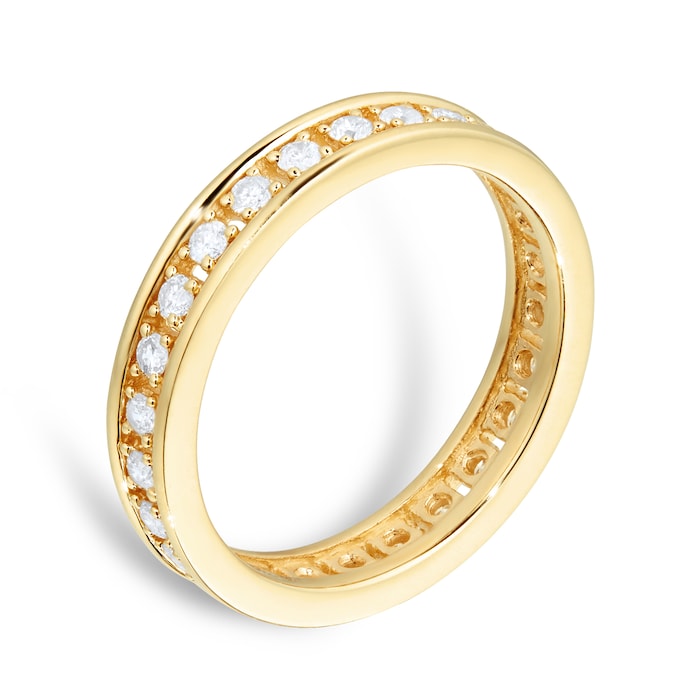 Goldsmiths 18ct Yellow 0.50ct Diamond Full Eternity Ring  - Ring Size N