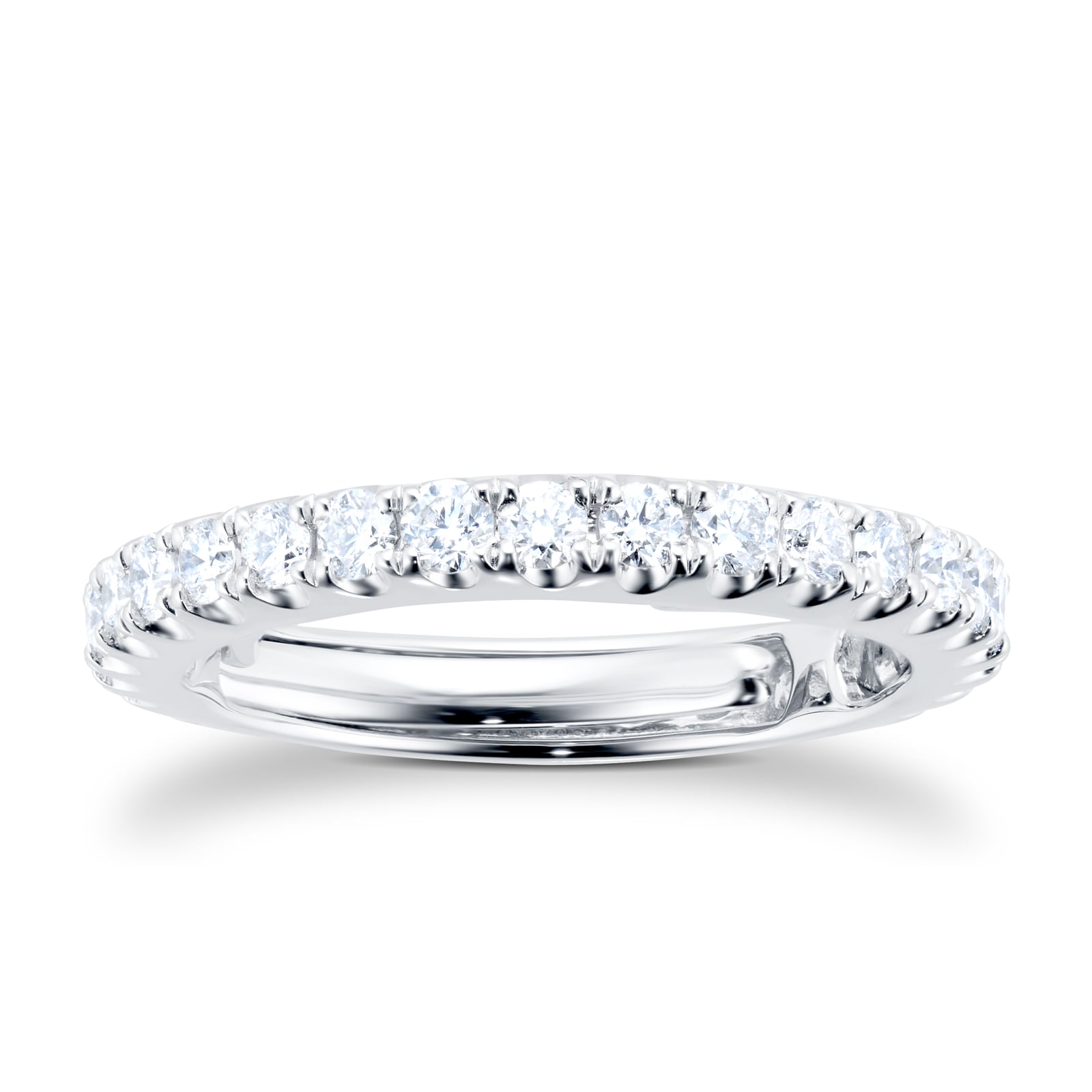 Platinum Adjustable 1.00cttw Diamond Full Eternity Ring - Ring Size M