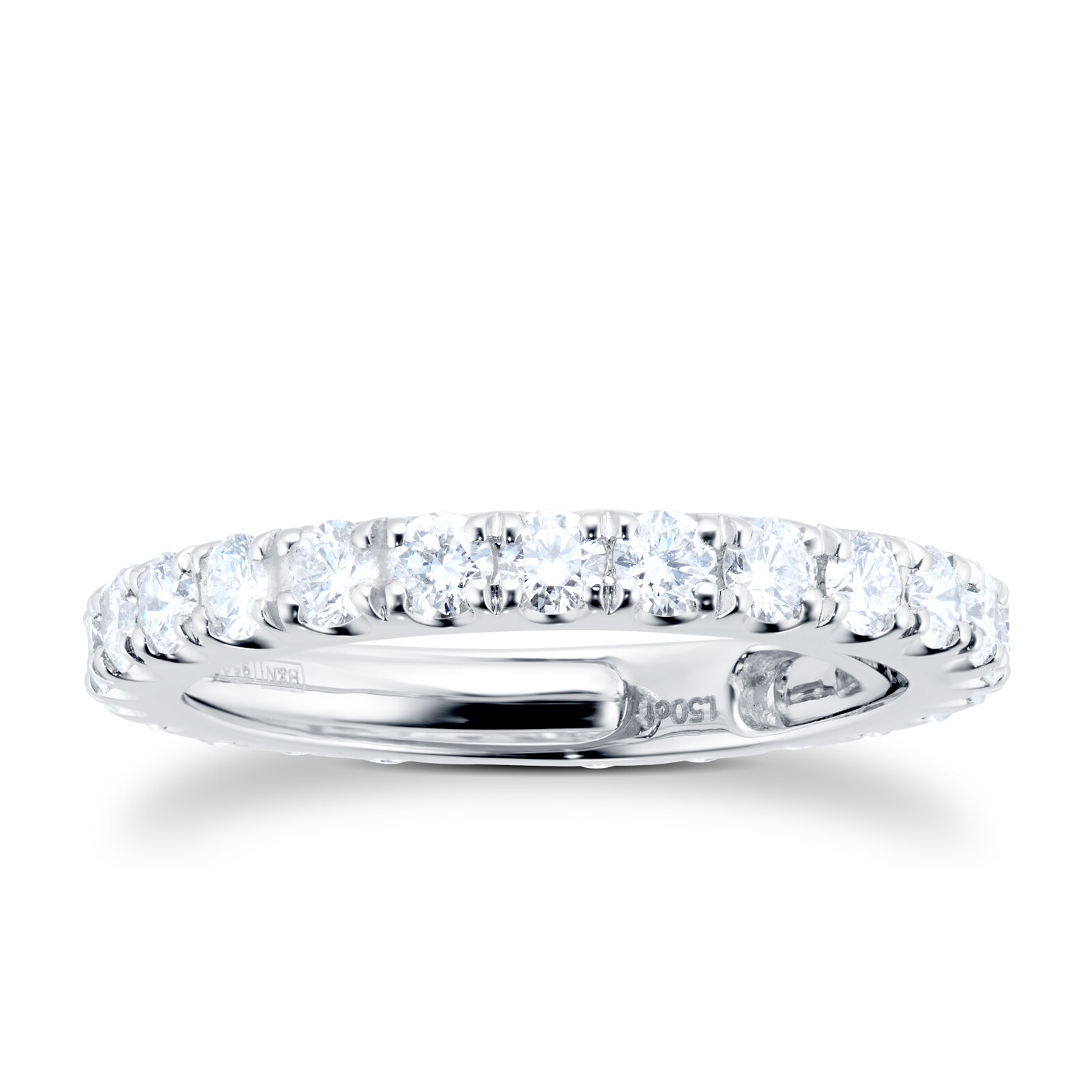 Platinum Adjustable 1.50cttw Diamond Full Eternity Ring - Ring Size M