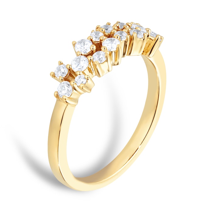 Goldsmiths 9ct Yellow Gold 0.50cttw Diamond Scatter Band Eternity Ring