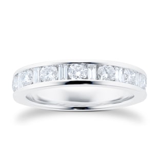 Goldsmiths Platinum 1.00cttw Diamond  Dot Dash Eternity Ring