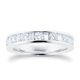 06506682 - Platinum 1.00cttw Diamond Dot Dash Eternity Ring