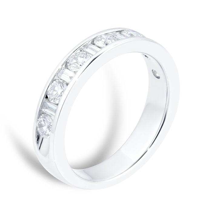 Goldsmiths Platinum 1.00cttw Diamond  Dot Dash Eternity Ring