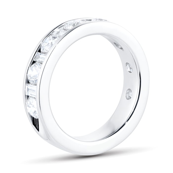 Goldsmiths Platinum 1.96cttw Diamond Dot Dash Eternity Ring
