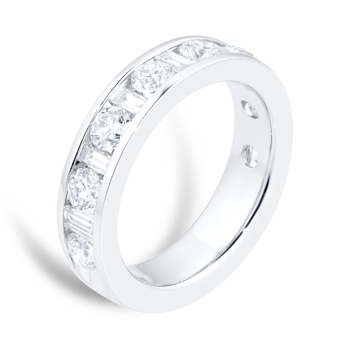 Goldsmiths Platinum 1.96cttw Diamond Dot Dash Eternity Ring