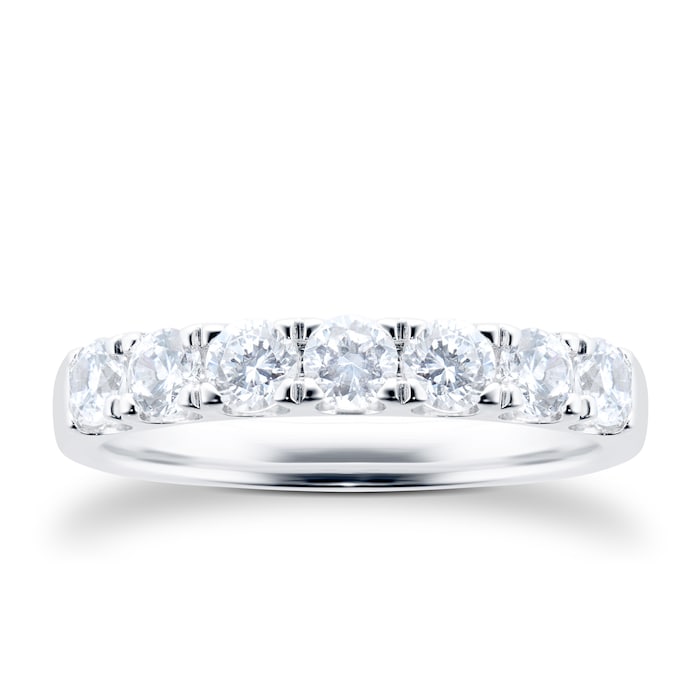 Goldsmiths Platinum 1.00cttw 7 Stone Eternity Ring