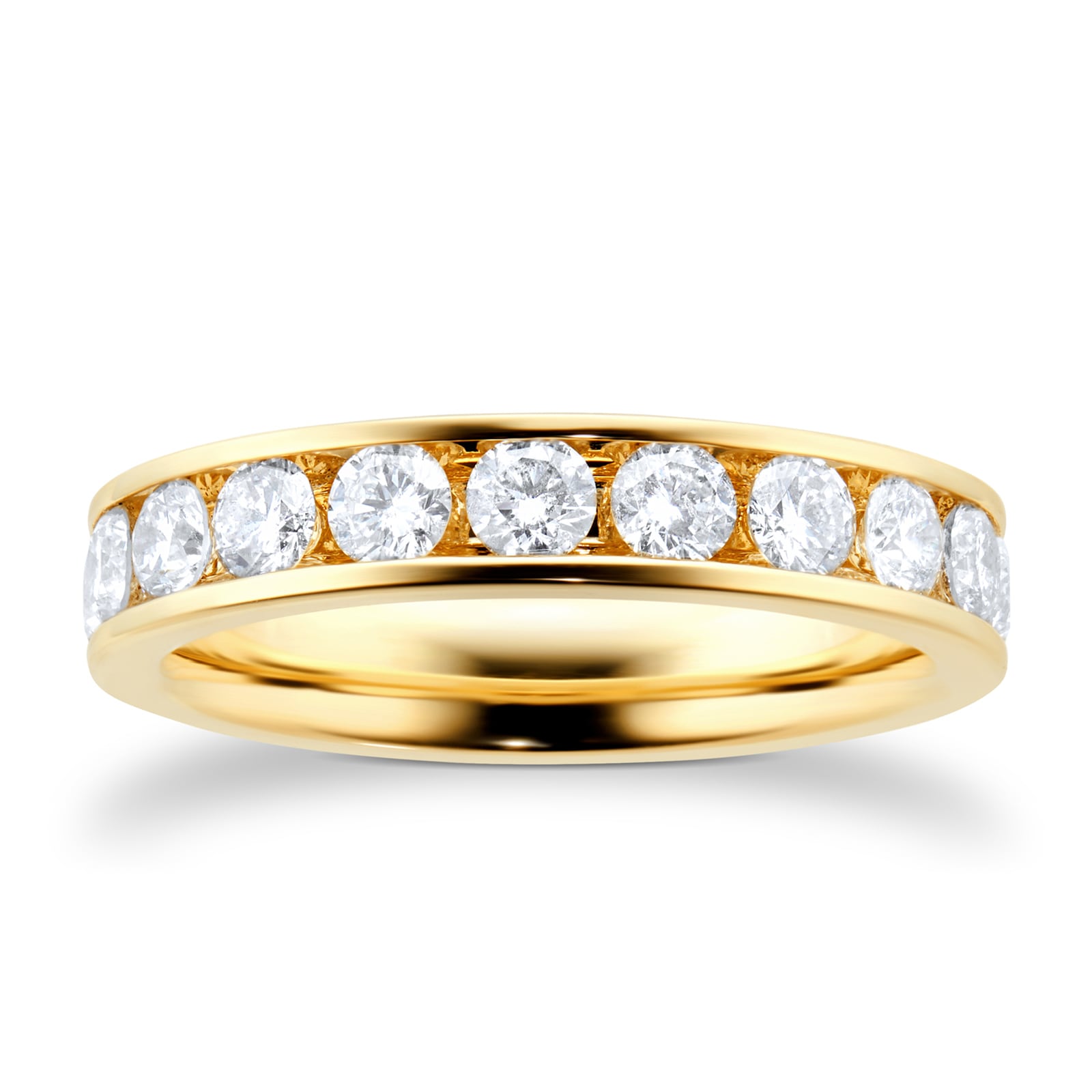18ct Yellow Gold 1.50cttw Channel Eternity Ring - Ring Size I