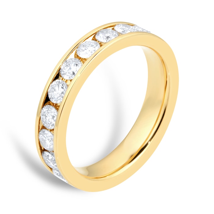 Goldsmiths 18ct Yellow Gold 1.50cttw Channel Eternity Ring JMM1500WD ...