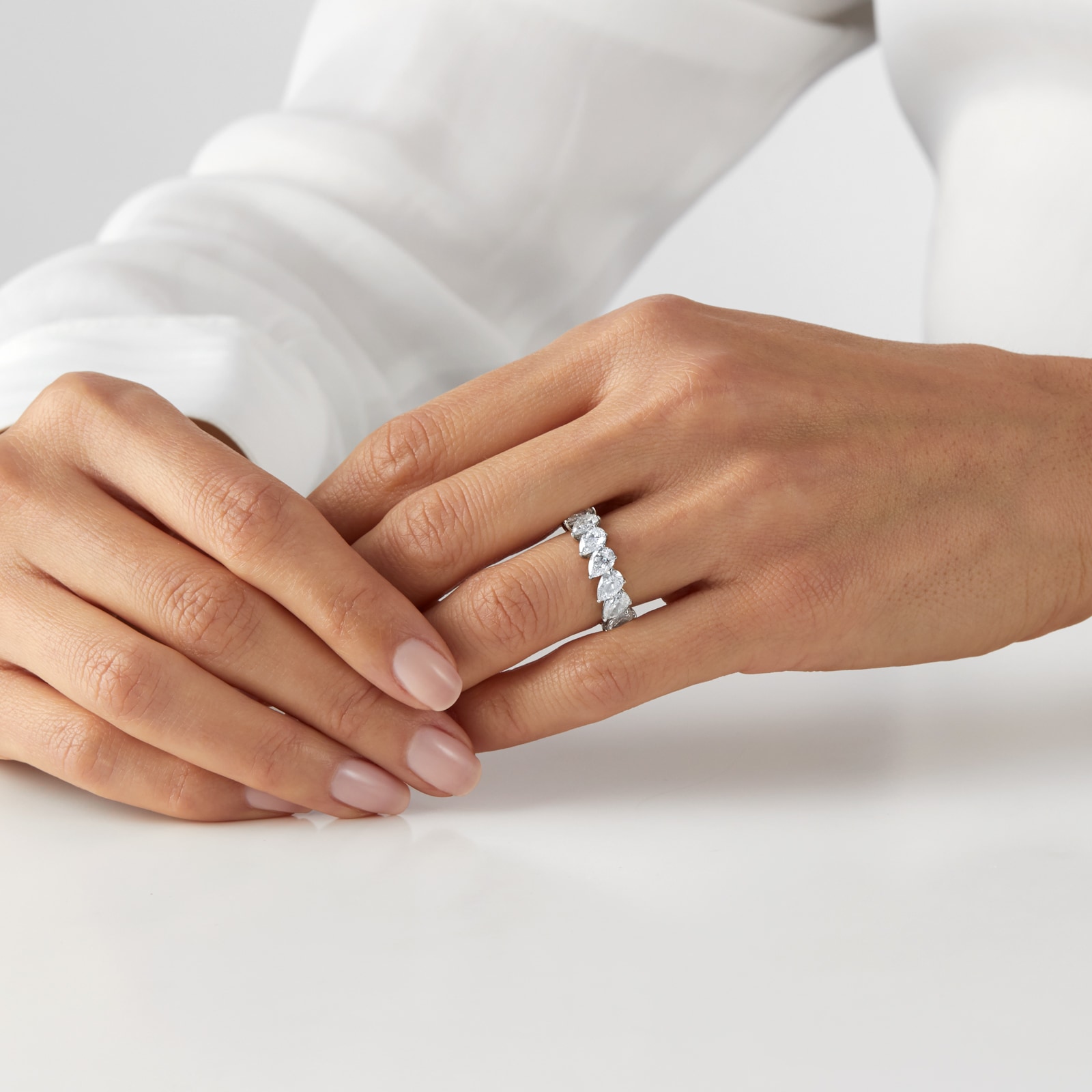 Mappin & Webb Platinum 6.06cttw Pear Cut Full Eternity Ring Mappin & Webb Platinum 6.06cttw Pear Cut Full Eternity Ring