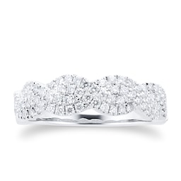 06506727 - Platinum Two Row Diamond Twist Eternity Ring