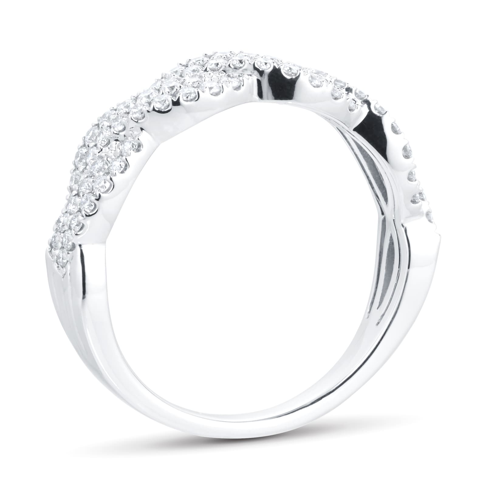 Goldsmiths Platinum Two Row Diamond Twist Eternity Ring Goldsmiths Platinum Two Row Diamond Twist Eternity Ring