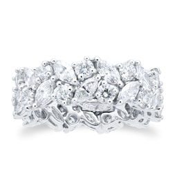 06506728 - Platinum 4.40cttw Marquise and Brilliant Cut Diamond Eternity Ring