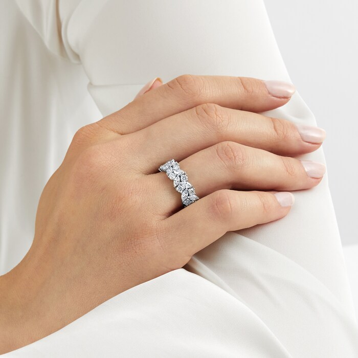 Mappin & Webb Platinum 4.40cttw Marquise and Brilliant Cut Diamond Eternity Ring - Ring Size L