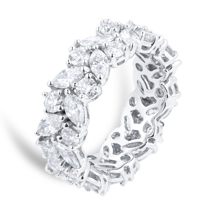 Mappin & Webb Platinum 4.40cttw Marquise and Brilliant Cut Diamond Eternity Ring