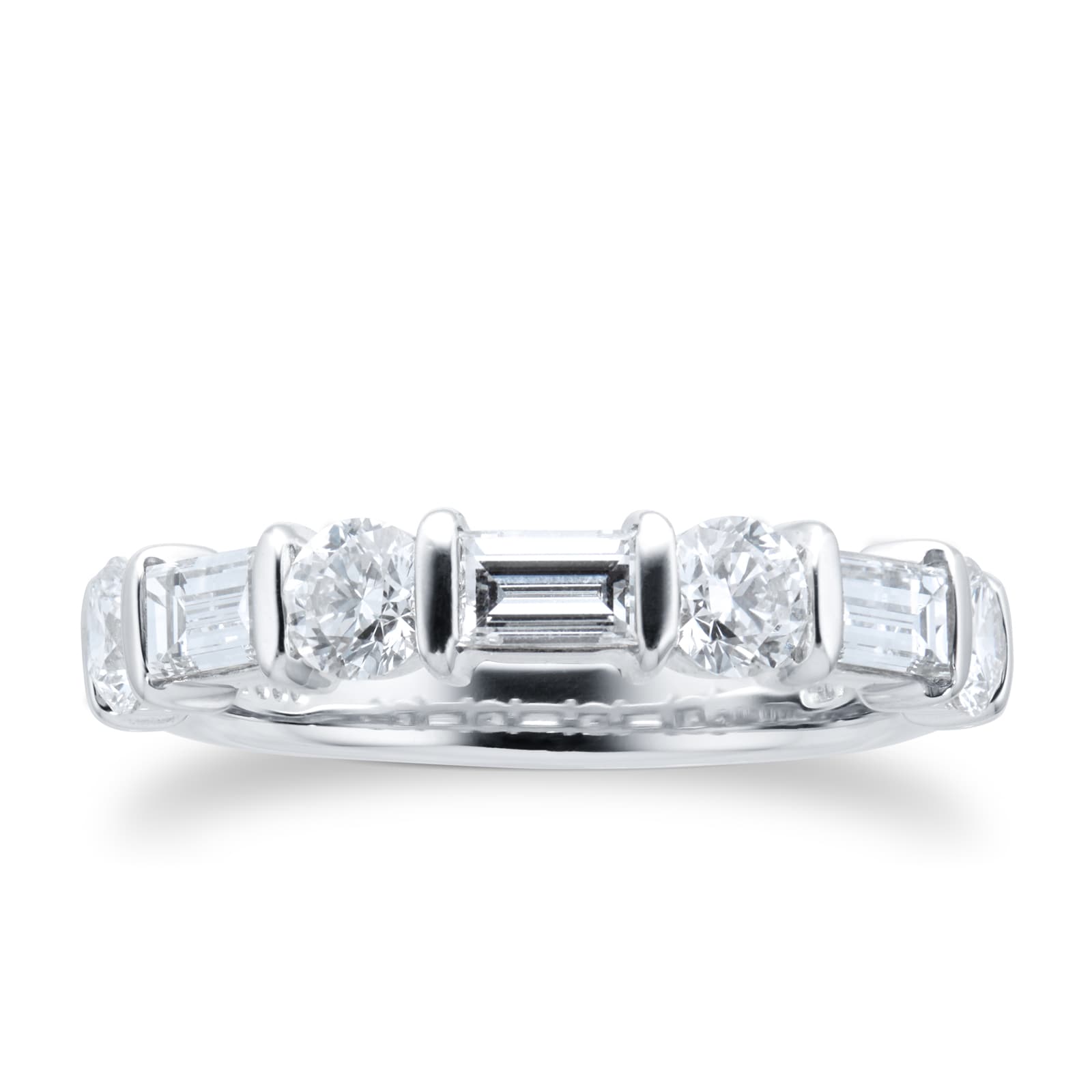 Mappin & Webb Platinum 1.77cttw Baguette & Brilliant Cut Eternity Ring